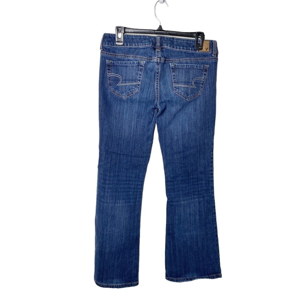 American Eagle Jeans Womens 6 Short Favorite Boyfriend Denim Stretch Blue Faded - Picture 2 of 13